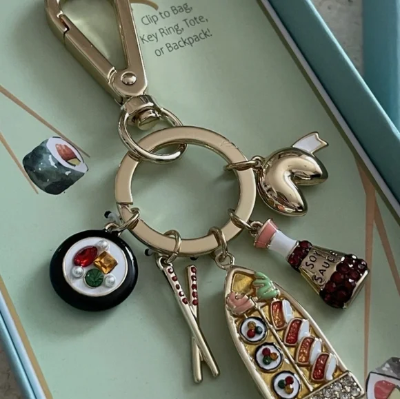 True To Form Sushi Bag Charm Key Ring - Gold Bnib HL Ty Te - Picture 2 of 3